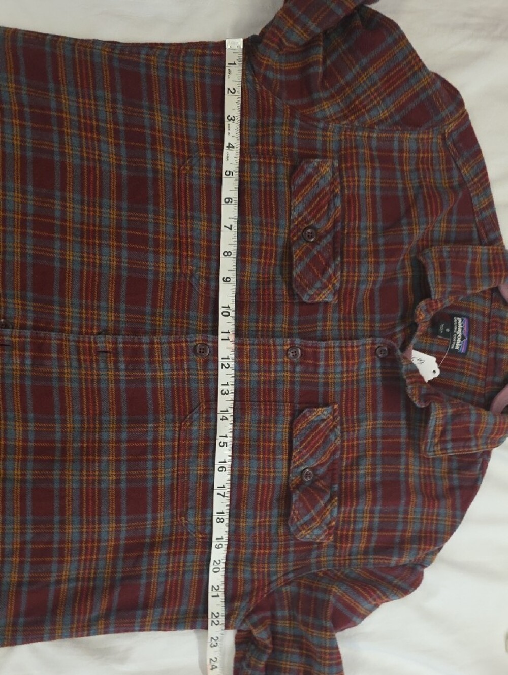 Patagonia Fjord Flannel Shirt Men's Medium Organic Cotton Plaid Button Front - Picture 6 of 8